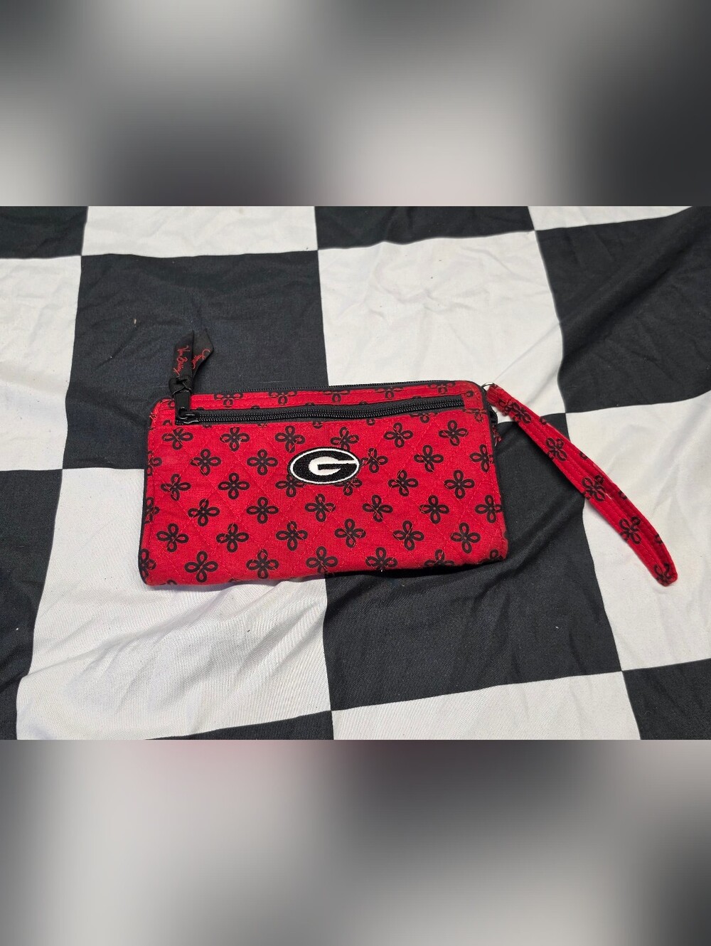 Vera Bradley Red and Black Wristlet Wallet with Team Emblem